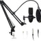 Studio Condenser USB Microphone Computer PC Microphone Kit with Adjustable Scissor Arm Stand Shock Mount, for PC Computer Recording Podcasting Youtube Karaoke Gaming Streaming Teaching Guarda GD100