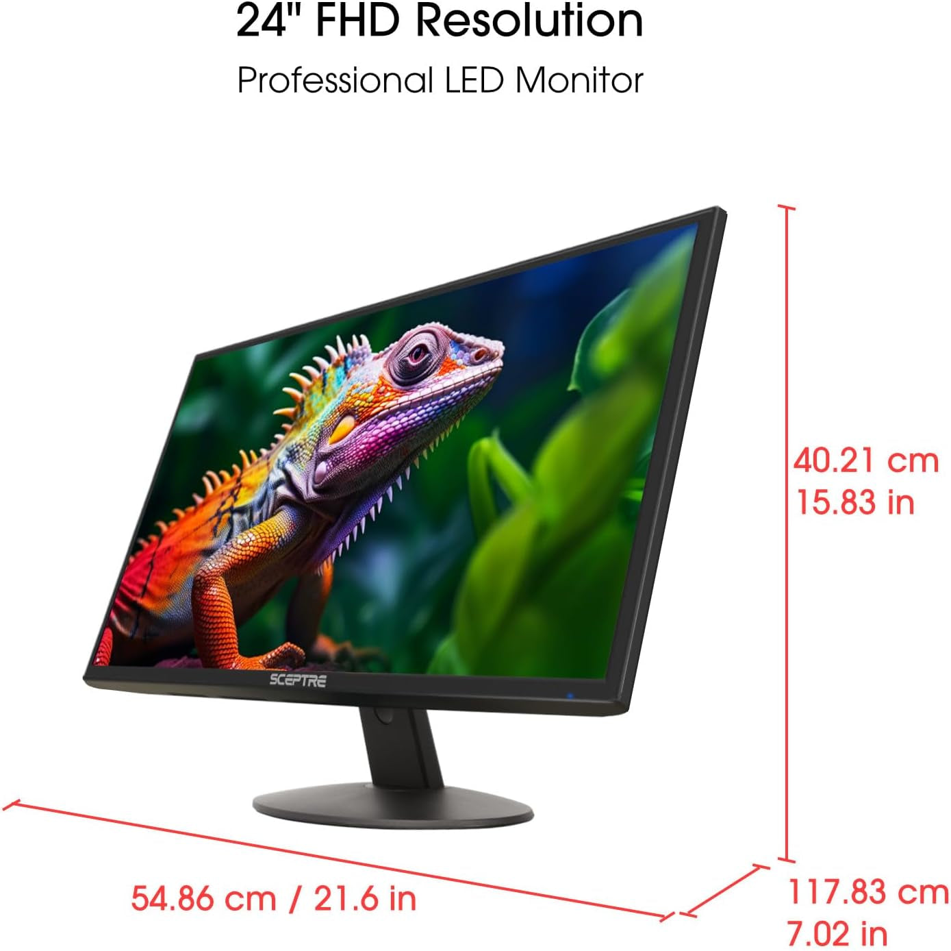 24-Inch Professional Thin 1080P LED Monitor 99% Srgb 2X HDMI VGA Build-In Speakers, Machine Black (E248W-19203R Series)