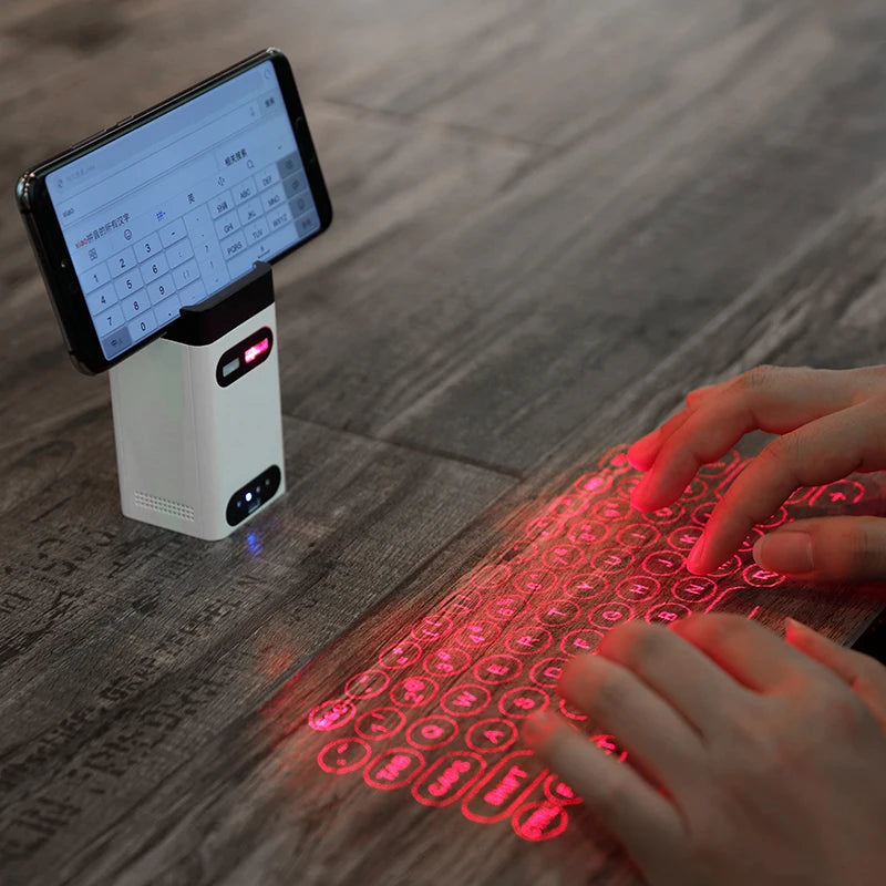 Wireless Mini Laser Projection Keyboard with Bluetooth and Mouse Functionality for Laptops and Smartphones