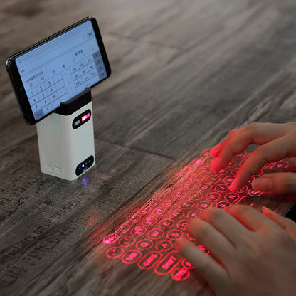 Wireless Mini Laser Projection Keyboard with Bluetooth and Mouse Functionality for Laptops and Smartphones