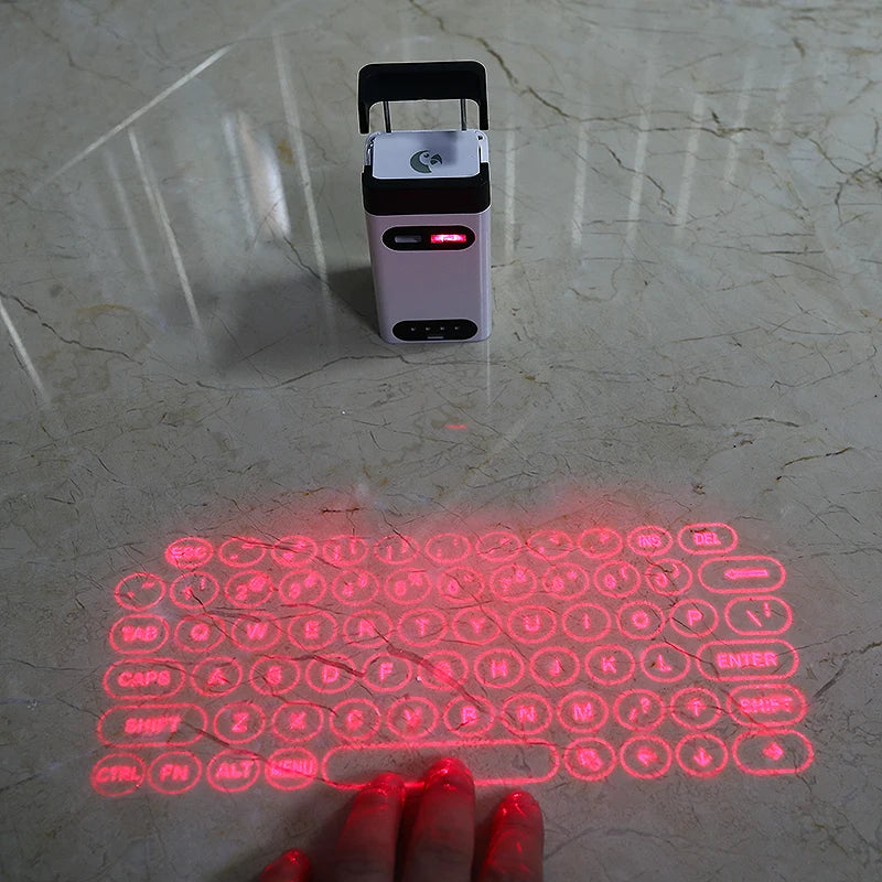 Wireless Mini Laser Projection Keyboard with Bluetooth and Mouse Functionality for Laptops and Smartphones